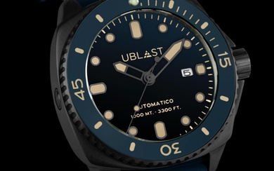 Ublast® - SeaStrong Blue Rubber Strap - UBSS46CBBU - Sub 100 ATM - Men - New