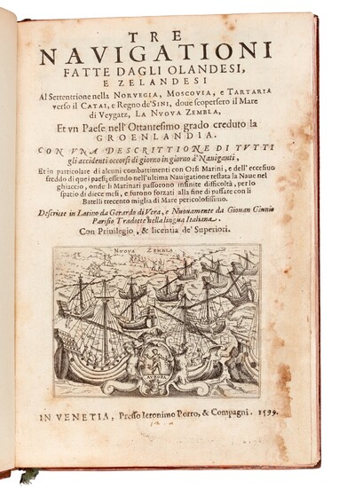 VEER | Tre navigationi fatte dagli Olandesi e Zelandesi, 1599, first Italian edition