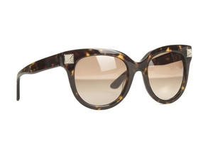 Valentino Garavani Dark Havana Rockstud Sunglasses, cat eye...