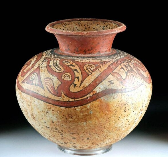 Very Large Cocle Polychrome Decorated Olla
