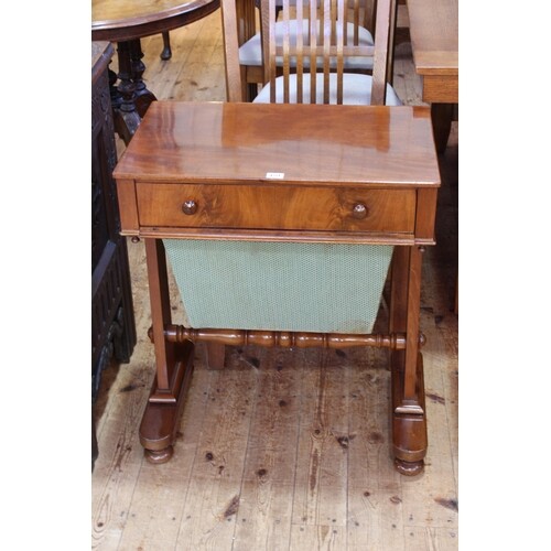 Victorian mahogany sewing table having frieze drawer above a...