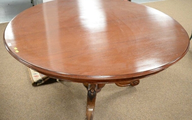 Victorian mahogany tilt-action dining table.