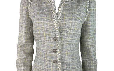 Vintage Chanel Tweed Blazer Jacket, Size 42