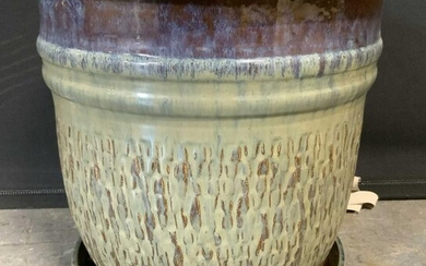 Vintage Glazed Ceramic Planter Vessel
