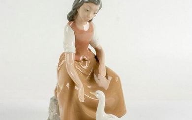 Vintage Nao By Lladro Figurine, Girl Feeding Duck 2000744