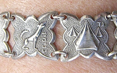 Vintage silver 12 tribes of Israel panel bracelet, Hazorfim, 1960’s
