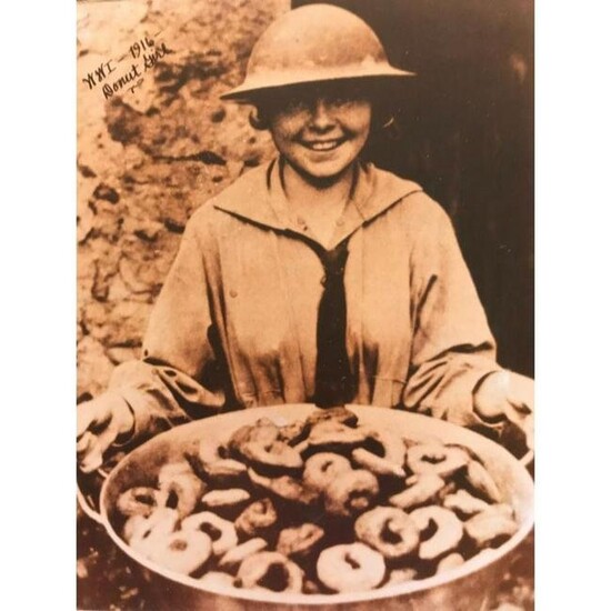 World War I Donut Girl Sepia Photo Print