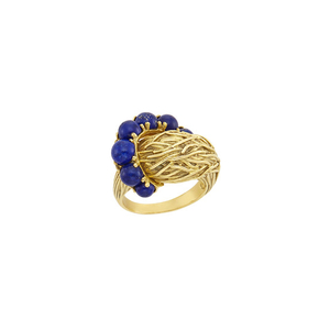 Woven Gold and Lapis Bombé Ring, Pomellato