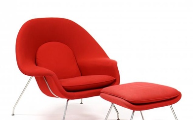 after Eero Saarinen, Womb Chair and Ottoman