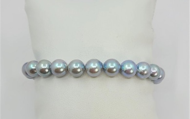 no reserve - 8x8.5mm Silvery Akoya pearls - Bracelet