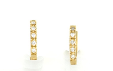 no reserve price - 18 kt. Yellow gold - Earrings - 0.15 ct Diamond