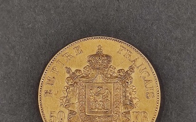 PIECE de 50 francs or Napoléon III 1855, frappe APoids : 16.2 g