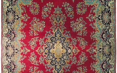 10 x 13 Red Semi Antique Persian Kerman Rug