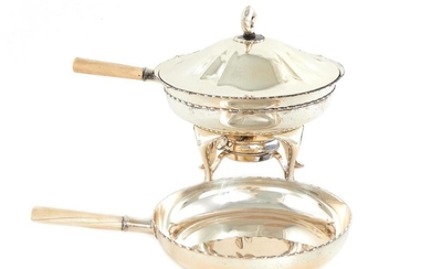 American silver chafing dish on lampstand, Tiffany & Co