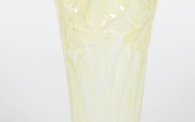 A John Walsh Walsh vaseline glass vase, flaring cy…