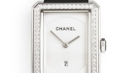 Chanel: A lady's wristwatch of 18k white gold. Model Boy-friend, ref. H4470. Quartz movement with date. 2017.