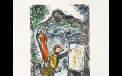 Marc Chagall ( Vitebsk 1887 - Saint Paul De Vence 1985 ) , "Near St. Jeannet" 1972 lithography cm 52x40 Signed lower right Numbered 27/50 lower left