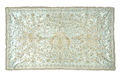 A SILVER-EMBROIDERED HANGING