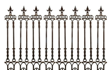 Victorian Style Iron Fencing - 8 Pieces