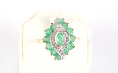 Smaragd Diamant Damenring