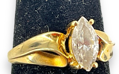 14kt Yellow Gold and CZ Stone Solitaire Ring