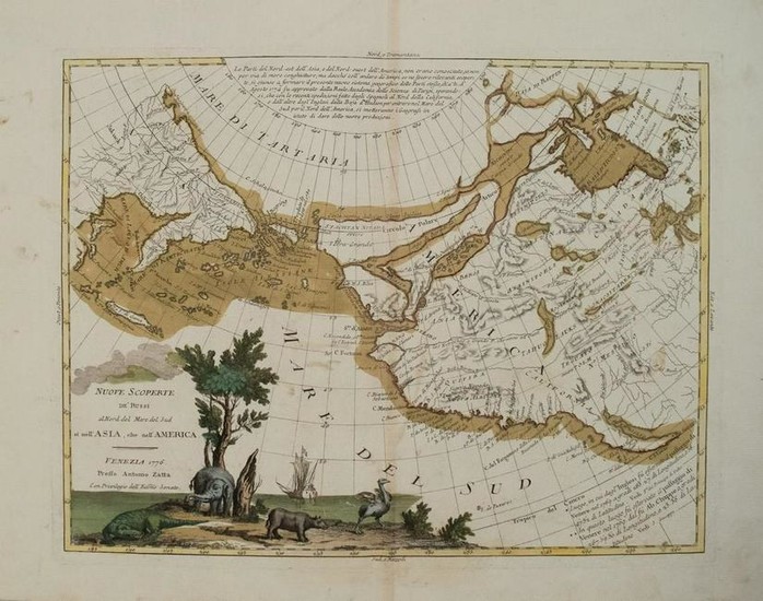 1776 Zatta Map of the North Pole to America -- Nuove