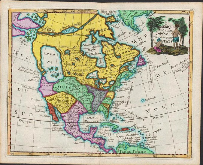 1786 map of N. America by de la Porte