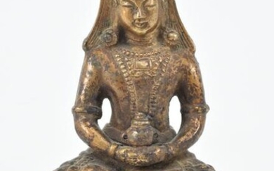 17th/18th century Asian bronze seated Buddha. 5.25in