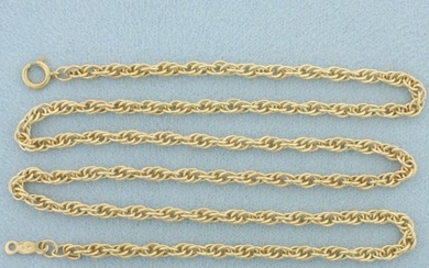18 Inch Prince of Wales Link Chain Necklace in 14k Yellow Gold