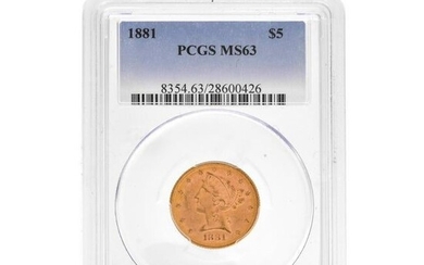 1881 Liberty Head Gold $5.00