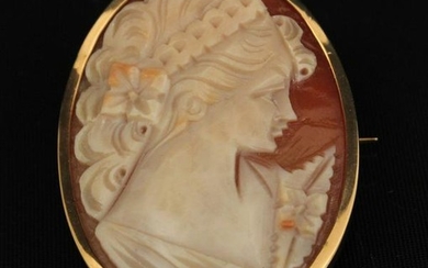 18K Y/G (OR HIGHER) MTD CAMEO PIN/PENDANT