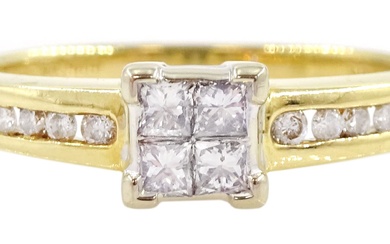 18ct gold four stone princess cut diamond ring