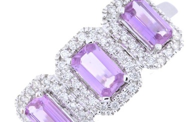 18ct gold pink sapphire & diamond dress ring