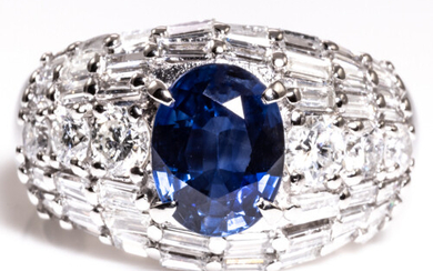 1.96ct Sapphire and Diamond Ring