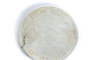 1974 U.S. Silver Corp. World Trade 1 Troy OZ