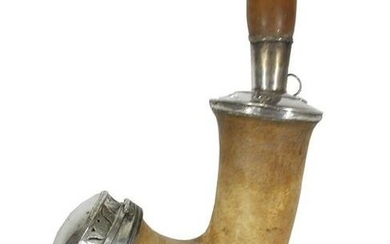 19th C Austrian large silver & meerschaum pipe