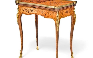 19th C. Louis XV Style Gilt Bronze/Kingwood Games Table