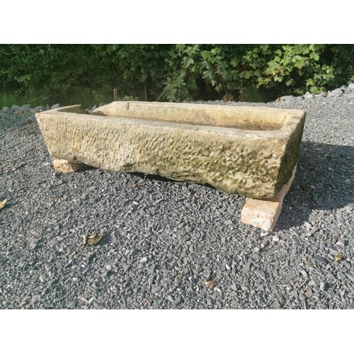 19th C. sandstone trough {25 cm H x 117 cm W x 45 cm D}.