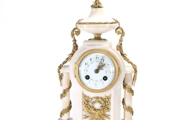 19th century marble clock in gilt copper
