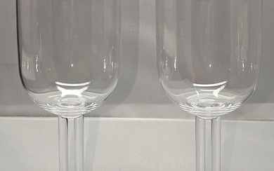 2 8" Rosenthal Crystal Double Stem Wine Glasses