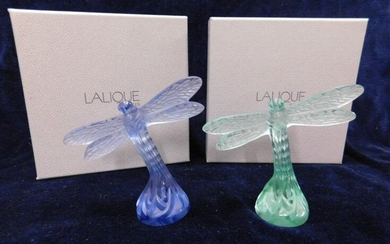 2 Lalique Dragon Fly Figures
