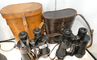 2 pairs of binoculars by Ross of London, 1 7x50,...