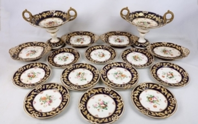 A Ridgway porcelain dessert service, early 19th century,...