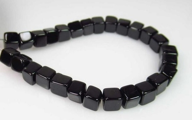 22.31 Ct Genuine 25 Drilled Black Spinel Square Beads