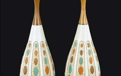 A Pair of Emil Bertolozzi Mid-Century Modern Ceramic