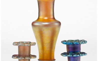 23006: Three Tiffany Studios Favrile Glass Table Articl