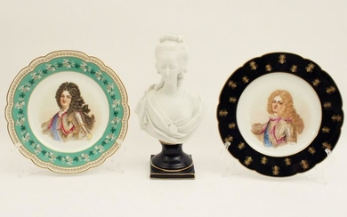 3 PC. MISC. LOT OF FRENCH SEVRES PORCELAIN