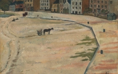 FOUJITA (LÉONARD TSUGUHARU, FRANCE/JAPAN, 1886-1968), Charrette sur la Plage (Cart on the Beach)