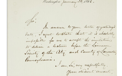 (CIVIL WAR) SEWARD WILLIAM H Letter Signed as Secretary of S