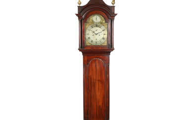 3361606. A LATE 18TH CENTURY MAHOGANY 8 DAY LONGCASE CLOCK BY GEORGE LACY OF PORTSMOUTH.